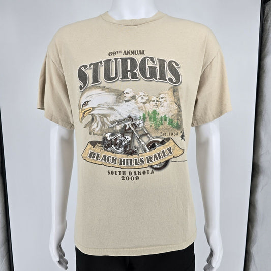 2009 69th Annual Sturgis Black Hills Rally South Dakota Biker T-Shirt (L)