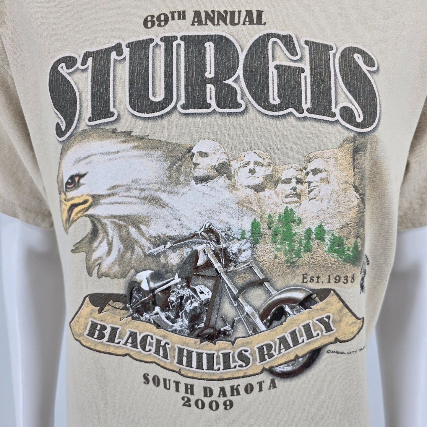 2009 69th Annual Sturgis Black Hills Rally South Dakota Biker T-Shirt (L)