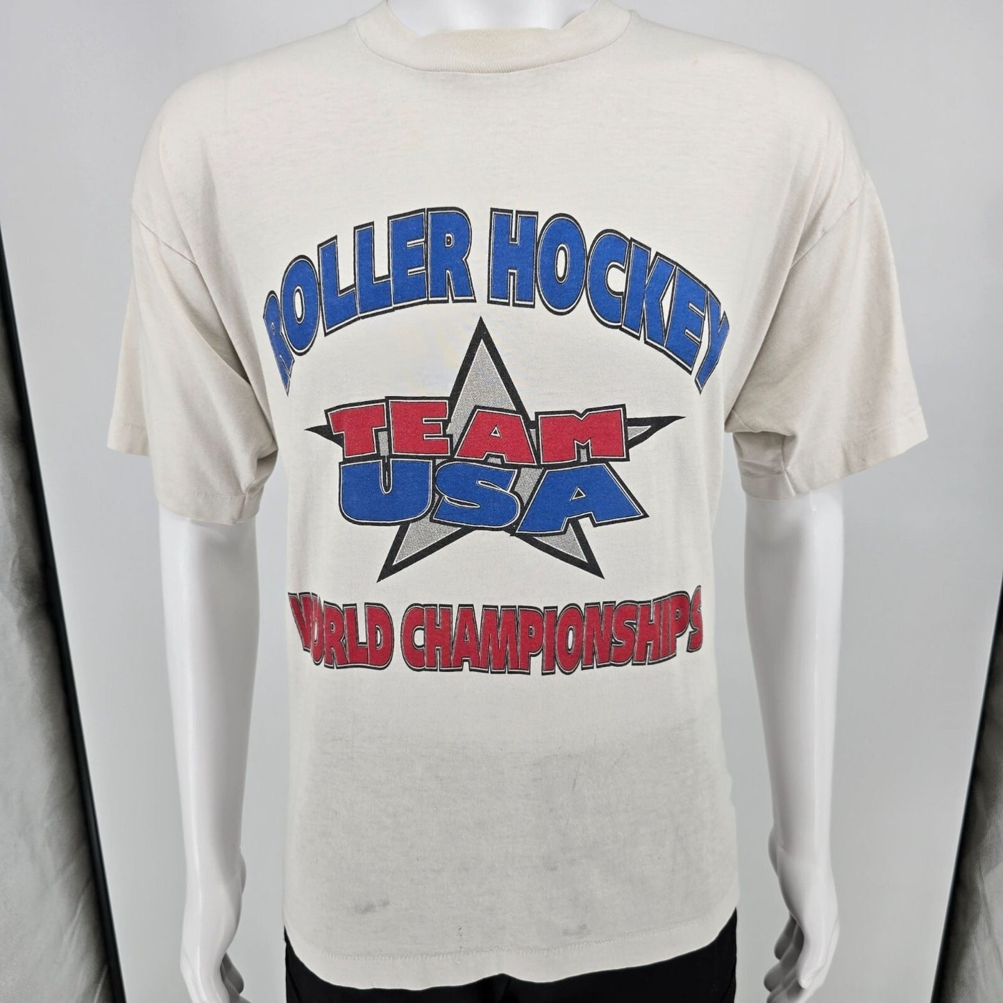 Vintage 1990s Team USA Roller Hockey World Championships White T-Shirt (XL)