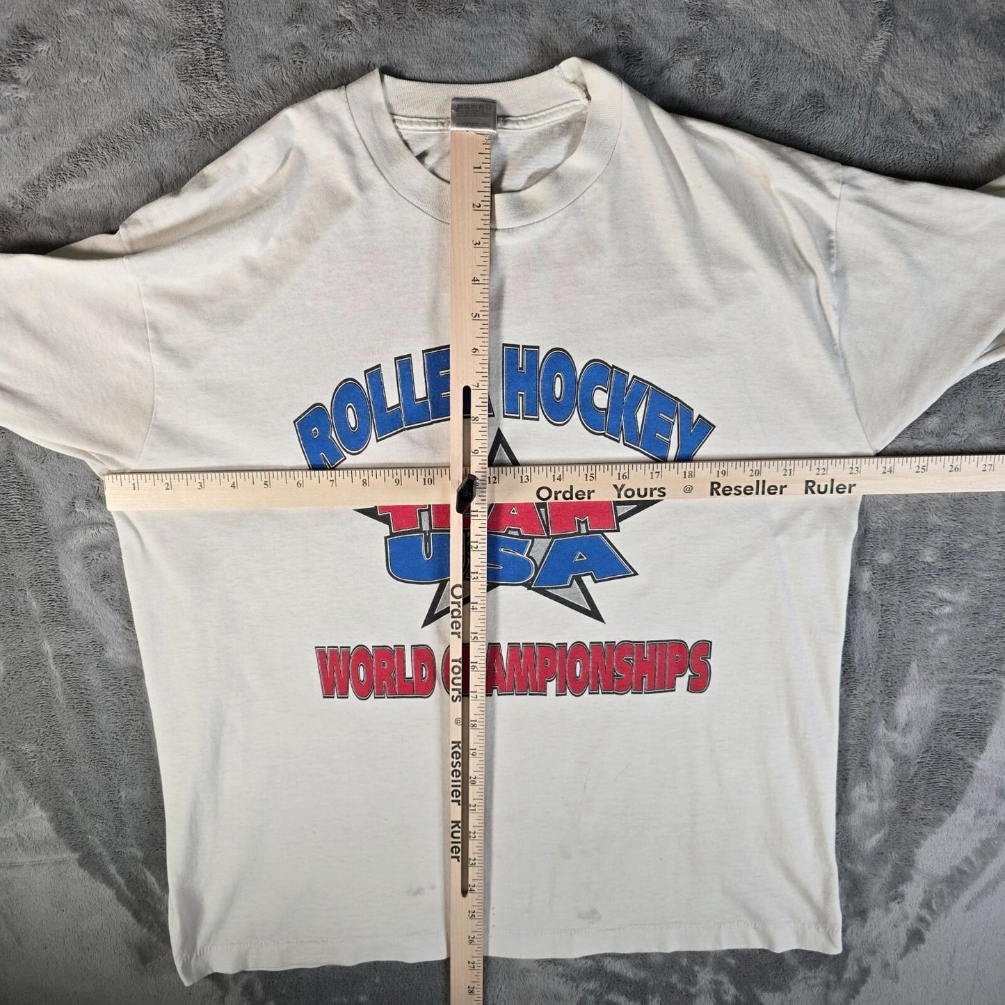 Vintage 1990s Team USA Roller Hockey World Championships White T-Shirt (XL)