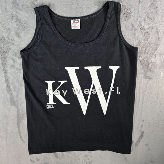 Vintage 1990s "KW" Key West Florida Made in USA Women's Tank Top (Medium)