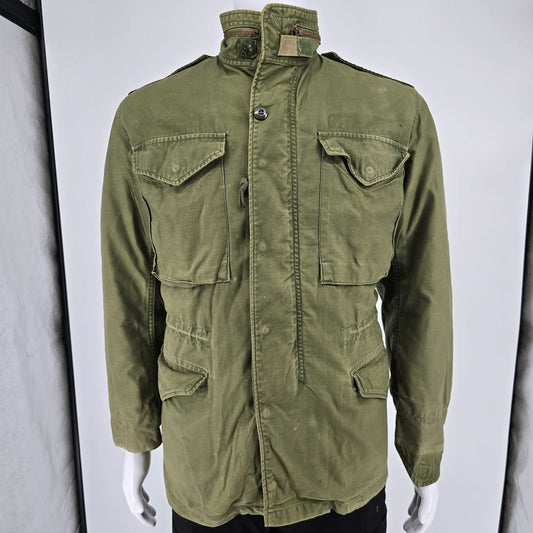 Vintage 1970s U.S. Army M-65 Cold Weather Olive Green Field Jacket w/ Liner (S)