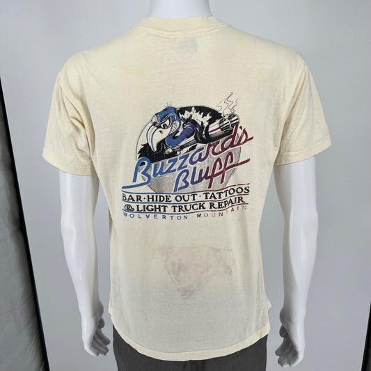 Vintage 1980s Buzzard's Bluff Wolverton Mountain Arkansas Pocket T-Shirt (M)
