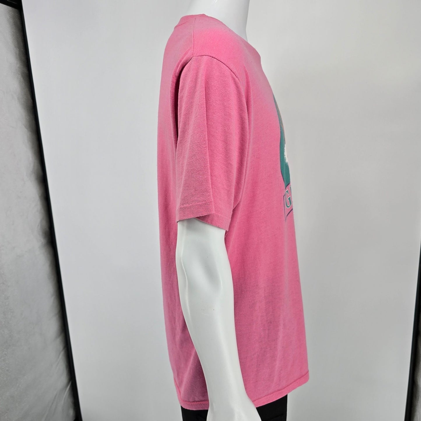 Vintage 1989 Velva Sheen Pink Eastern's Grand Finals Cheerleading T-Shirt (L)