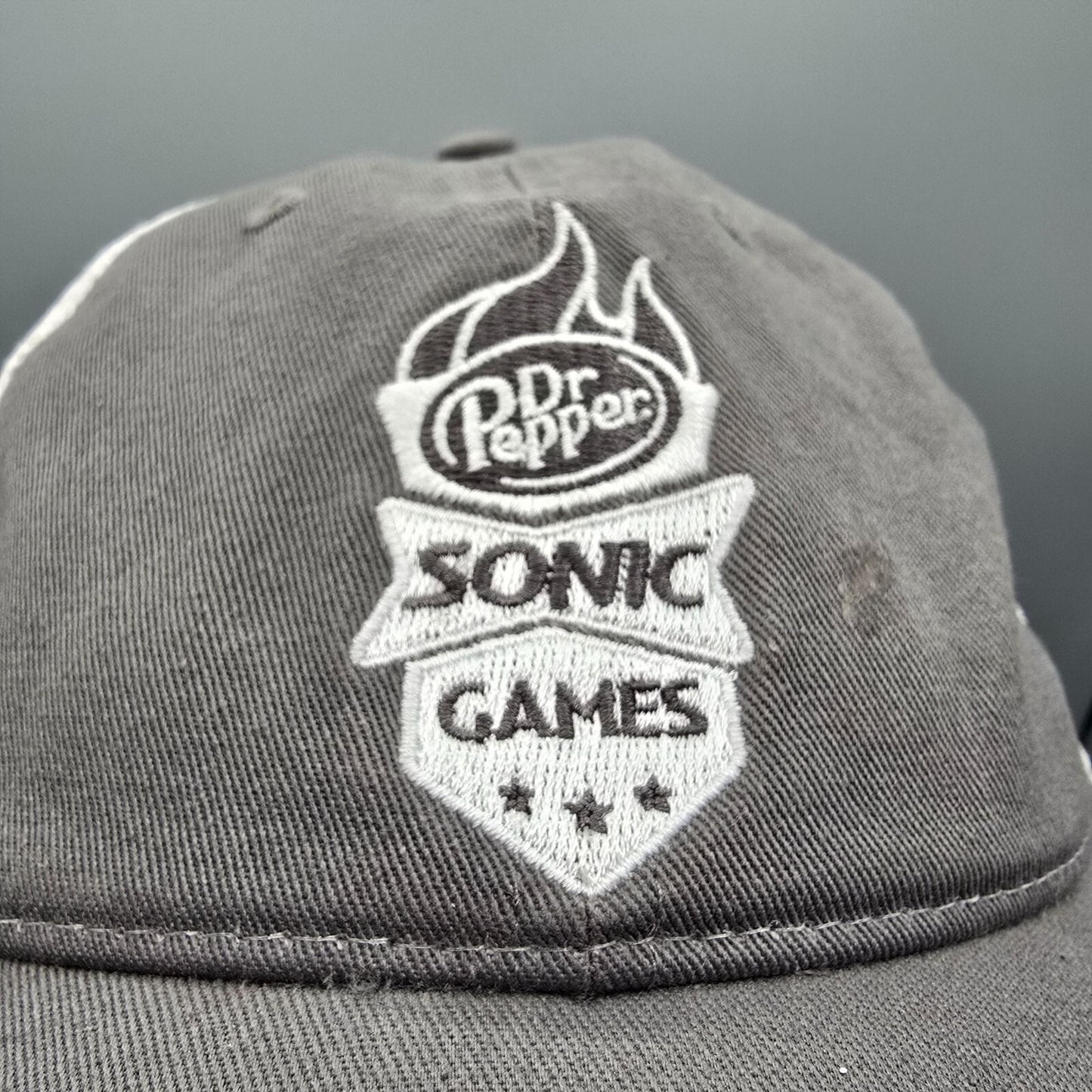 Dr Pepper Sonic Games 2023 Semifinalist Gray and White Mesh Back Dad Hat *Flaw