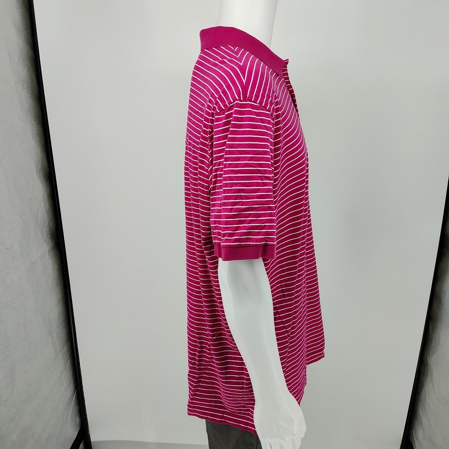 Polo Golf Ralph Lauren Pro Fit  100% Pima Cotton Pink Striped Polo (2XL)