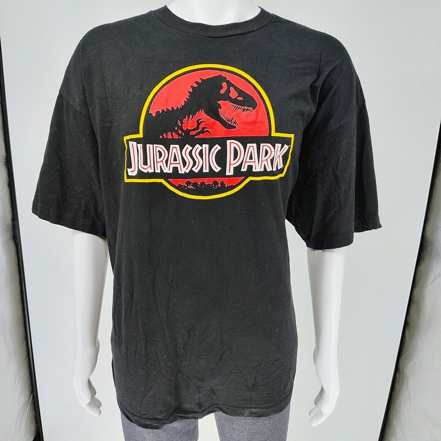 Jurassic Park Logo Black Graphic Big & Tall T-Shirt (3XL)
