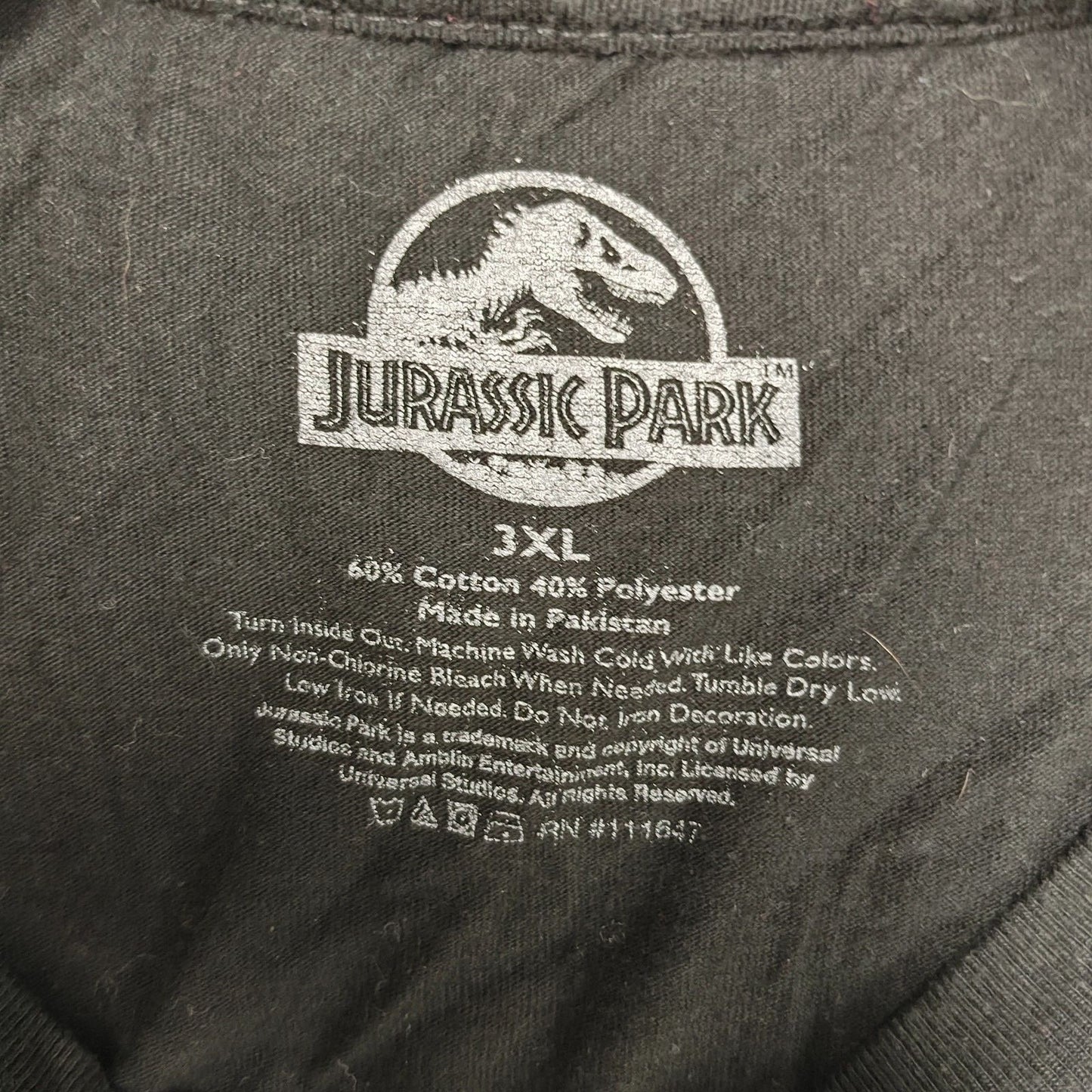 Jurassic Park Logo Black Graphic Big & Tall T-Shirt (3XL)
