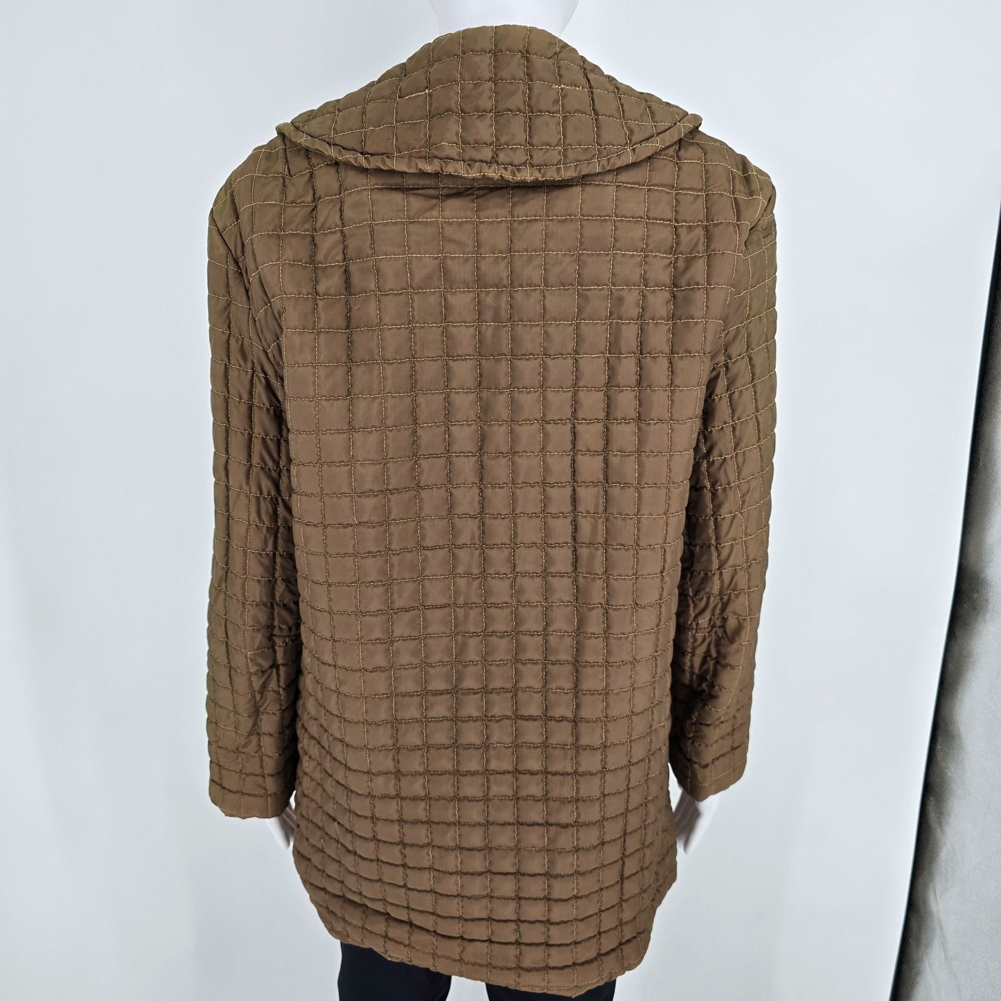 Vintage 1960s Sportswear International Brown Quilted Double-Breasted Coat (M)