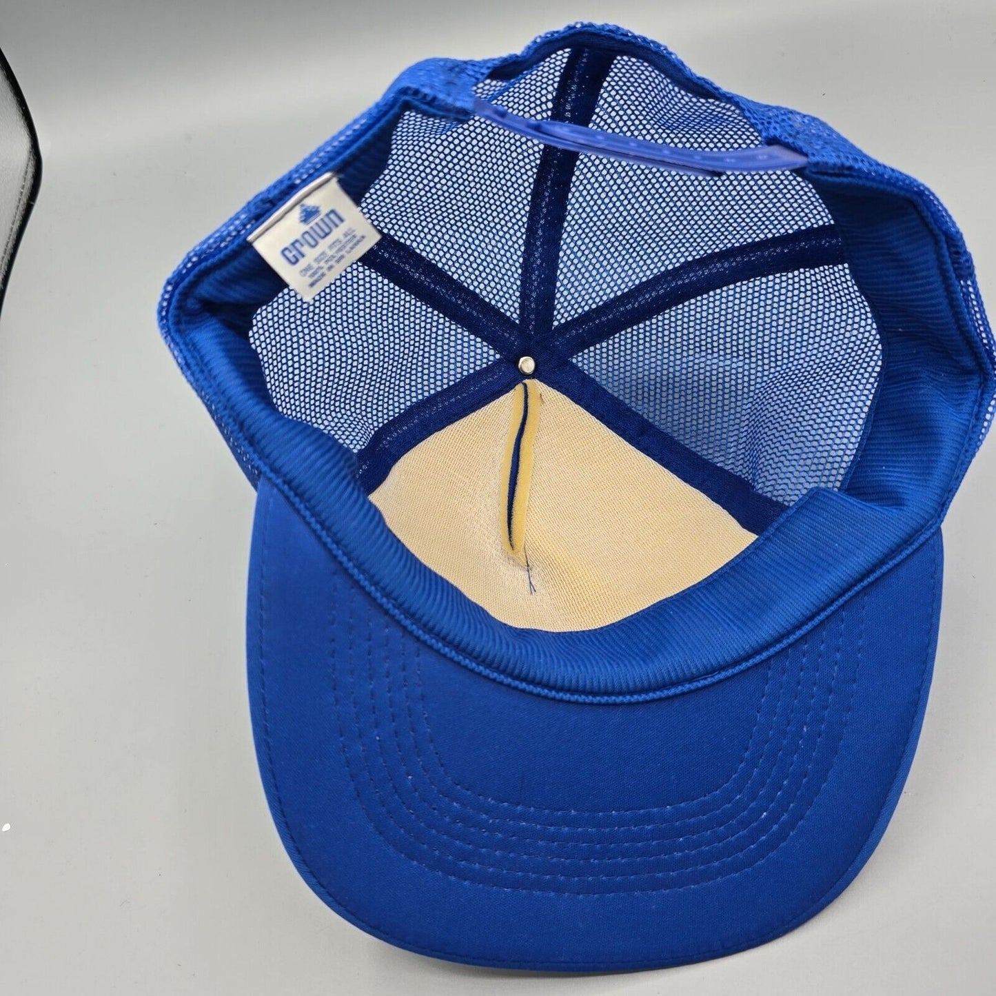 Vintage 80s Hexagon Chemical Company Louisville Kentucky Blue Crown Trucker Hat