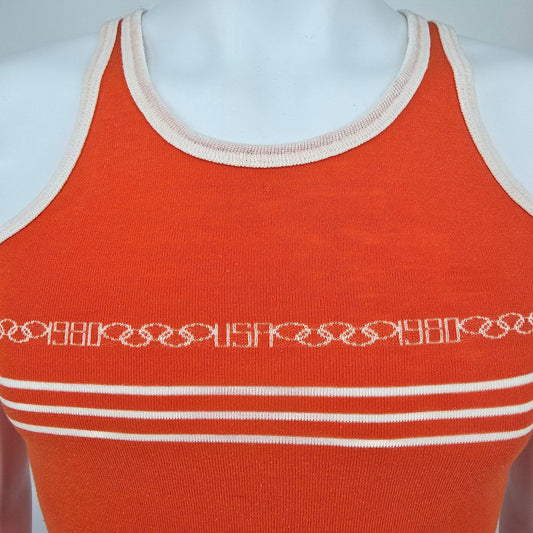 Vintage 1980 Levi's Orange Tab USA Olympic Games Striped Tank Top (Youth L)