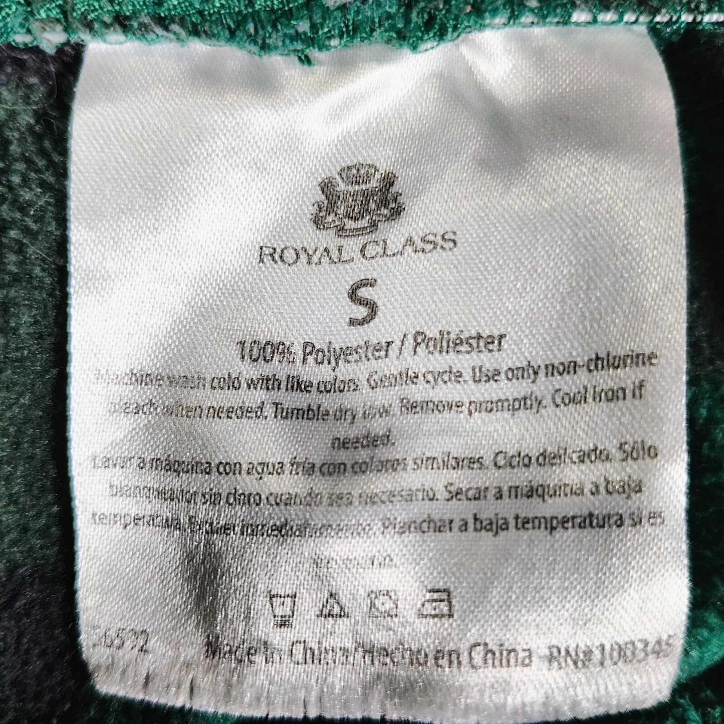 Royal Class Mens Green and Black Plaid Fleece Pajama Sleep Pants (Small) *Flaw*