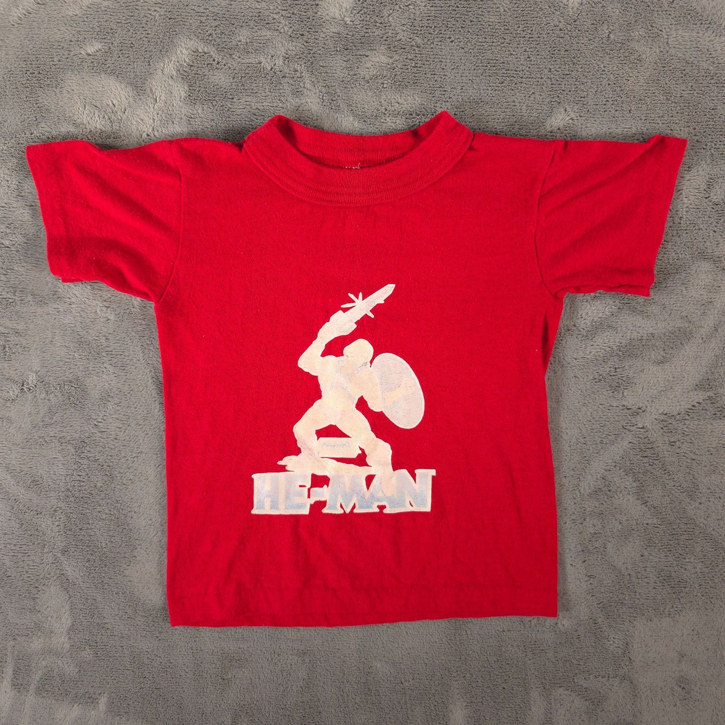 Distressed Vintage 1980s He-Man Masters of the Universe T-Shirt -Size 5/Youth XS
