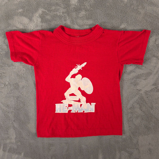 Distressed Vintage 1980s He-Man Masters of the Universe T-Shirt -Size 5/Youth XS