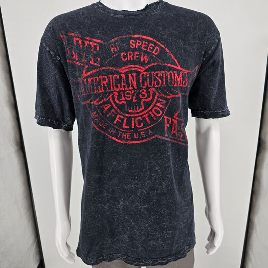 Distressed Affliction American Customs Made in USA ACMC 73 Graphic T-Shirt (3XL)