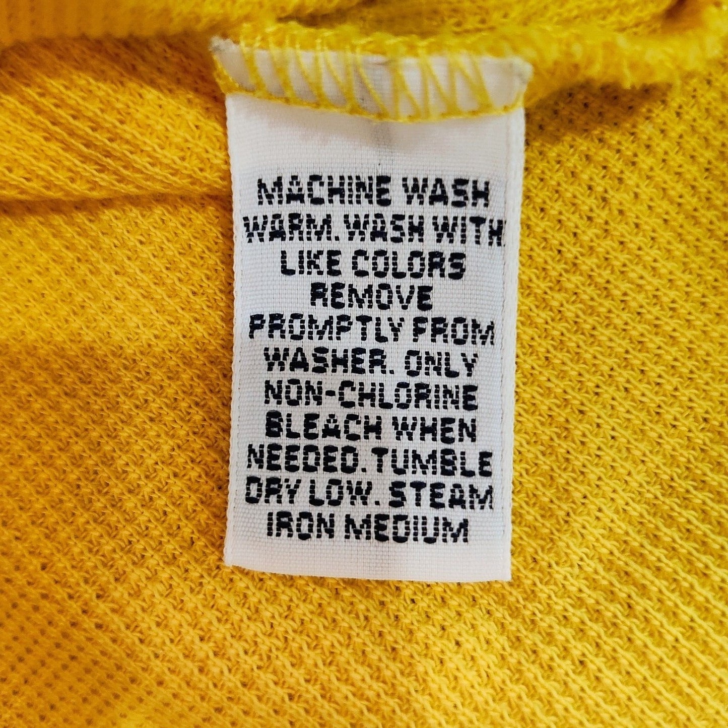 Vintage Polo Sport Ralph Lauren Yellow Logo Pocket Waffle Knit Polo (XXL)