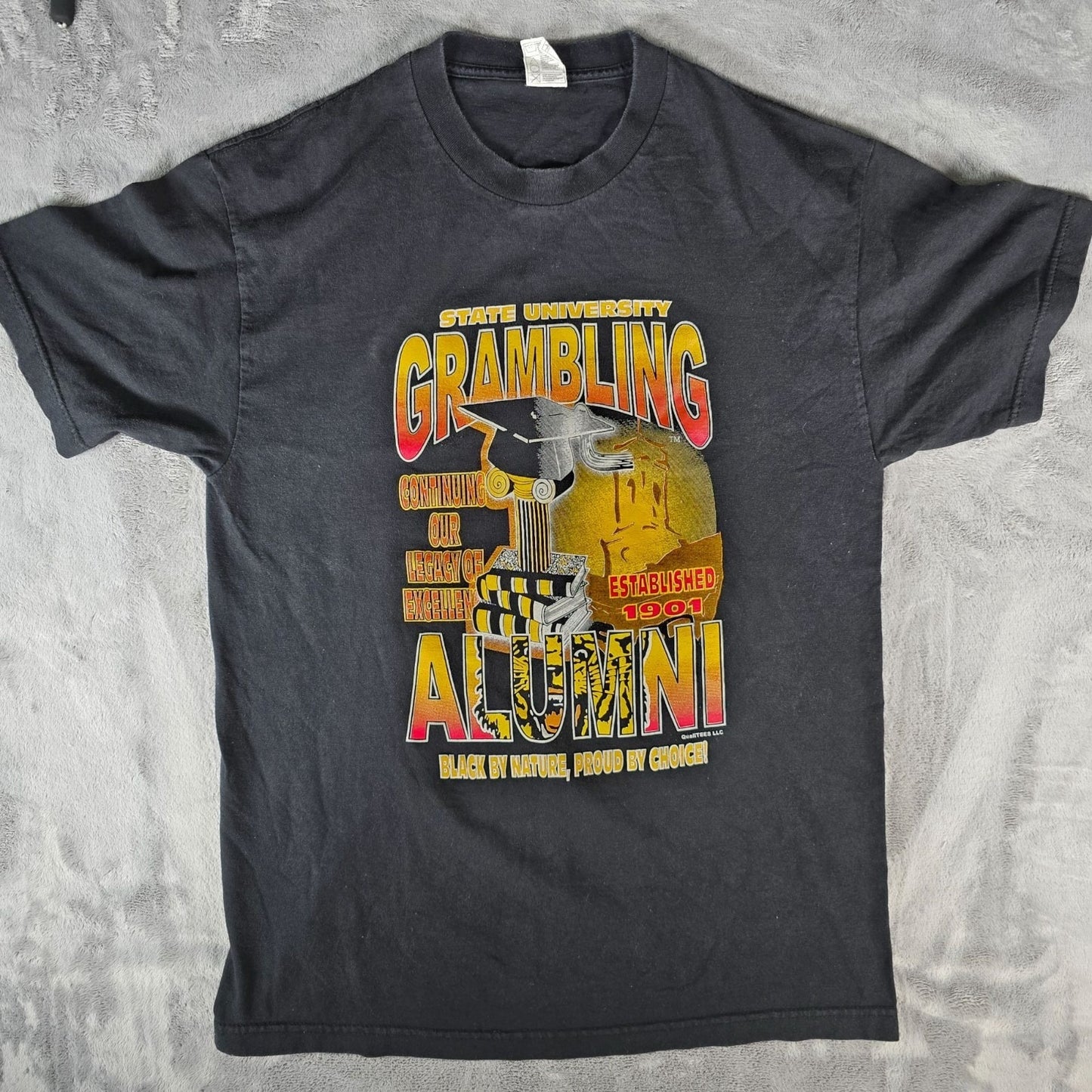 2000s Alstyle Grambling State University Alumni HBCU Black Graphic T-Shirt (M/L)
