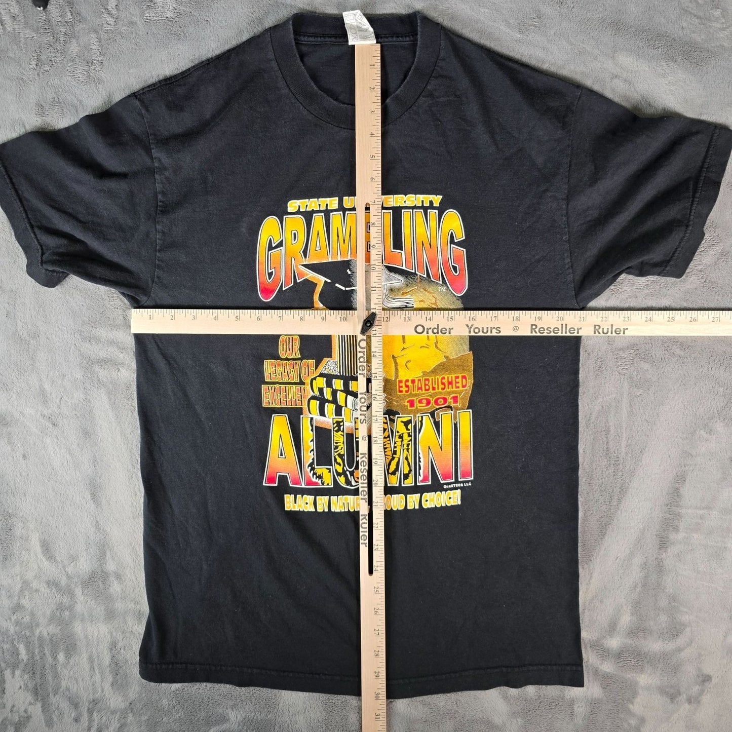 2000s Alstyle Grambling State University Alumni HBCU Black Graphic T-Shirt (M/L)