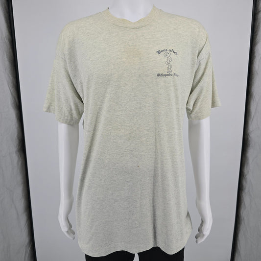 Distressed Vintage 1990s Gray "Bone-afied" Orthopaedic Nurse T-Shirt (XXL)
