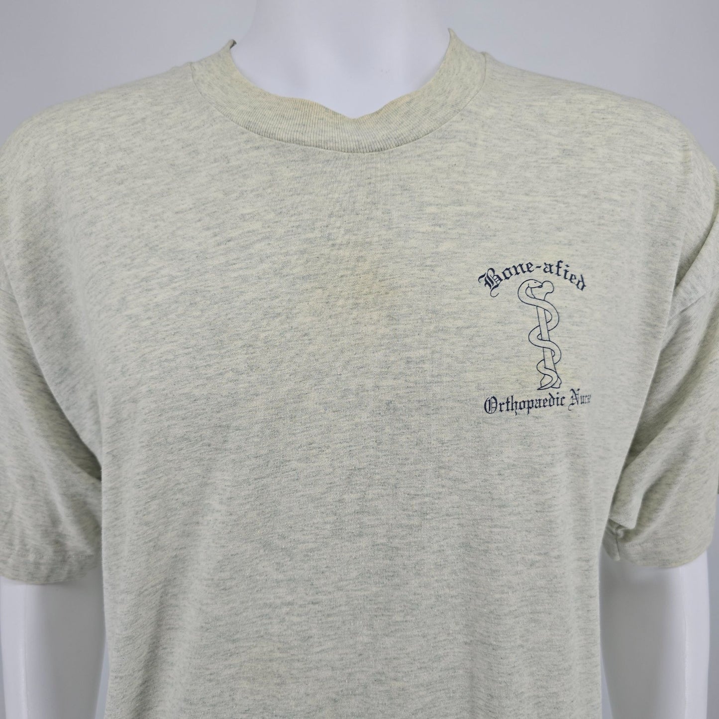 Distressed Vintage 1990s Gray "Bone-afied" Orthopaedic Nurse T-Shirt (XXL)