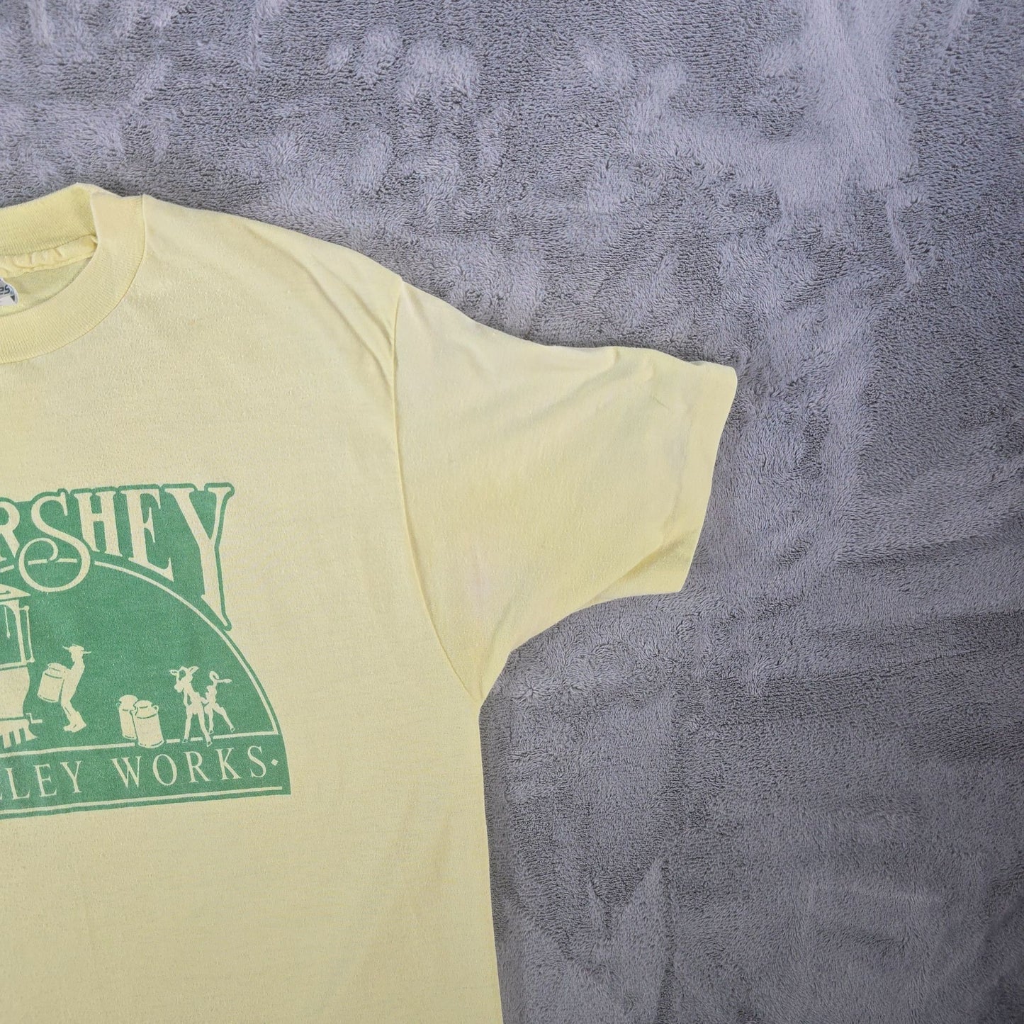 Vintage 1980s Hanes Fifty-Fifty Hershey Trolley Works Souvenir T-Shirt (S/M)