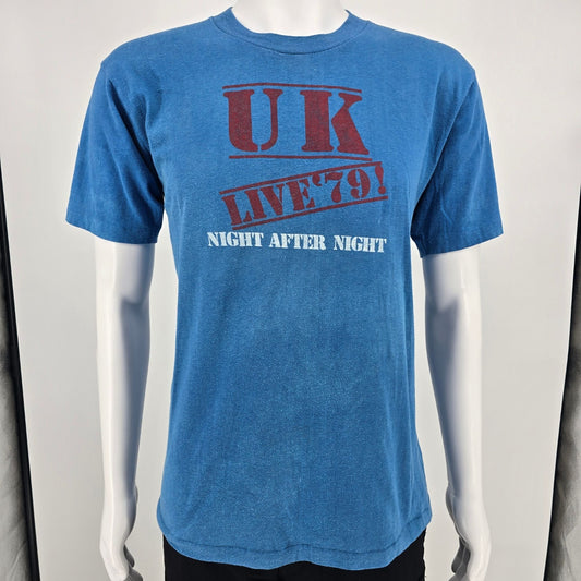 Vintage 1970s UK Live '79 Night After Night Rock Band Concert T-Shirt (M)