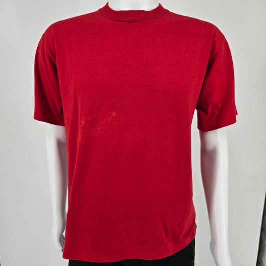 Vintage 1990s Jerzees 50/50 Heavyweight Made in USA Blank Red T-Shirt (M/L)