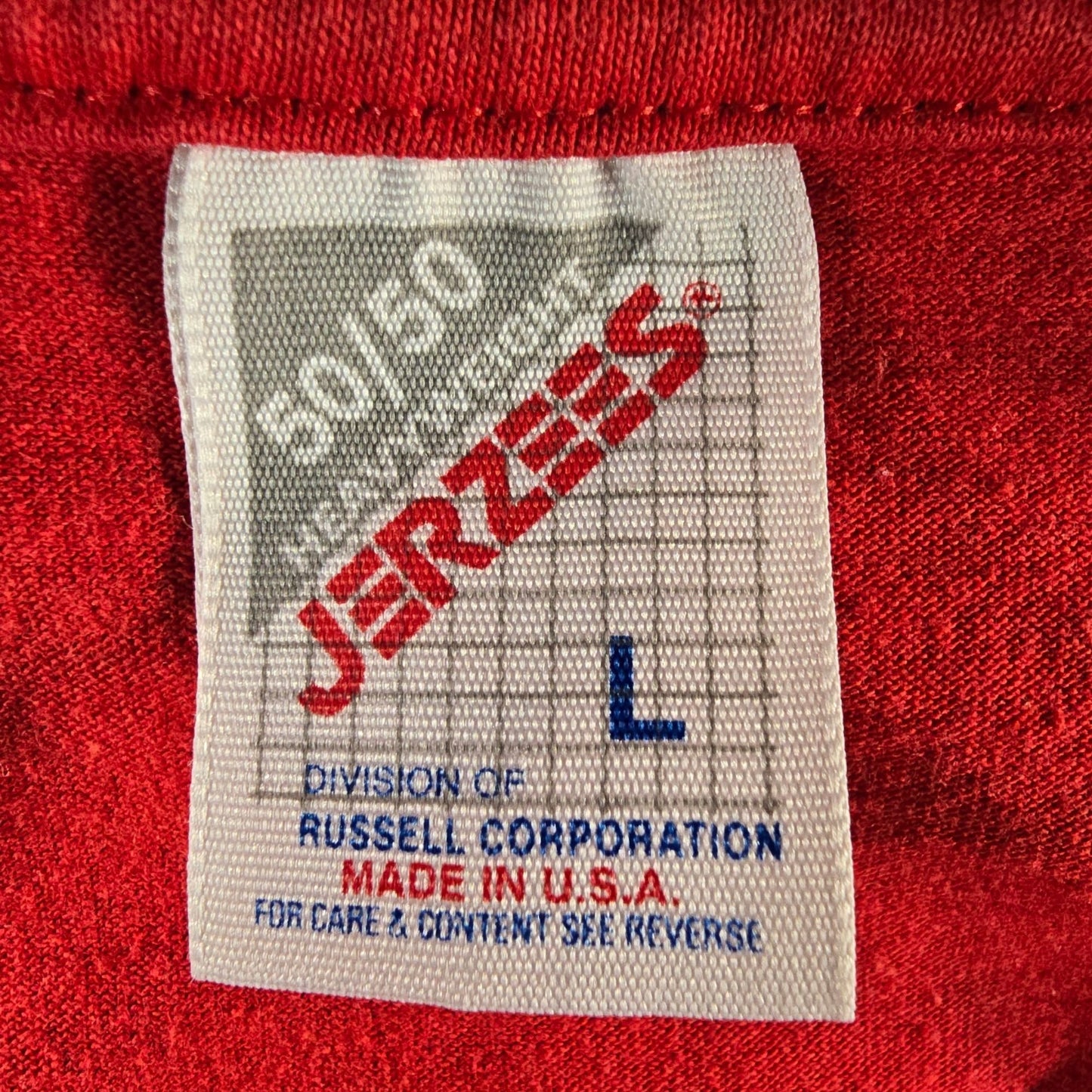 Vintage 1990s Jerzees 50/50 Heavyweight Made in USA Blank Red T-Shirt (M/L)