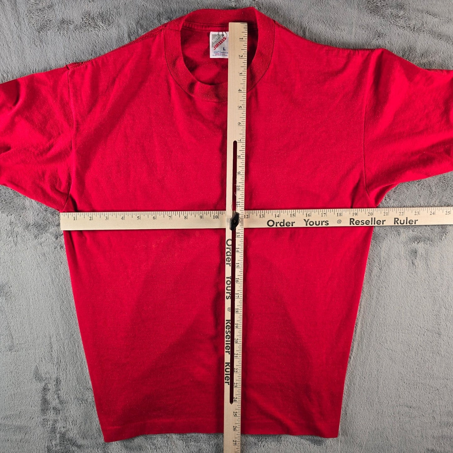 Vintage 1990s Jerzees 50/50 Heavyweight Made in USA Blank Red T-Shirt (M/L)