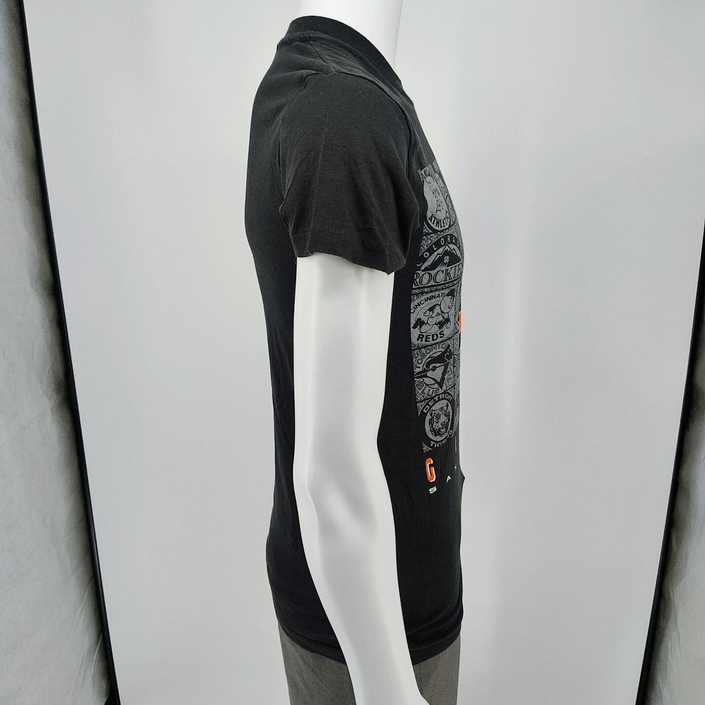 1991 San Francisco Giants MLB Team Logos Black Single Stitch Graphic T-Shirt (M)