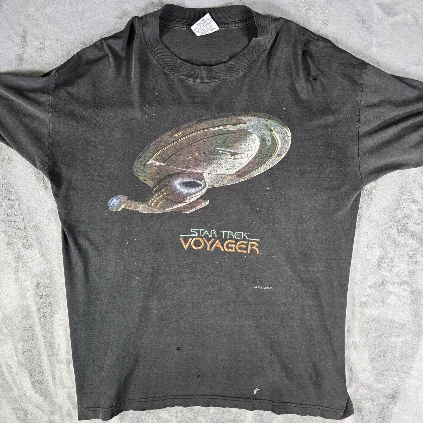 Vintage 1990s Stanley Desantis Star Trek Voyager Single Stitch T-Shirt (XL)