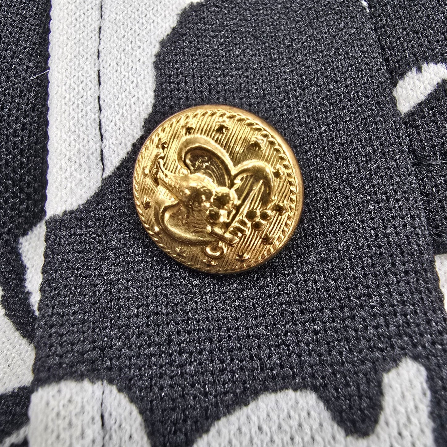 Vintage 1990s Floral Black & White Shirt Jacket & Shell Top Two-Piece Set (M/L)