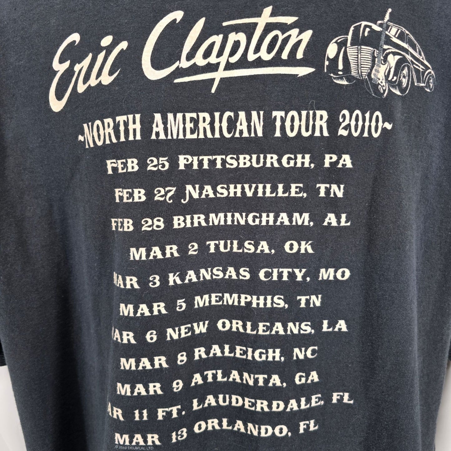2010 Eric Clapton North American Tour Vince Ray Artist Series Tee T-Shirt (2XL)