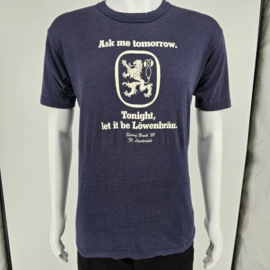 Distressed Vintage 1982 Ft. Lauderdale Spring Break Löwenbräu Logo T-Shirt (M)