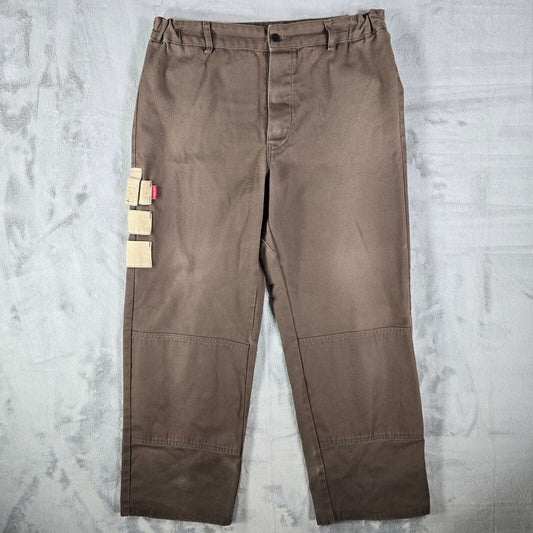 Vintage Y2K Distressed Adolphe Lafont Brown French Utility Work Pants (31x26)