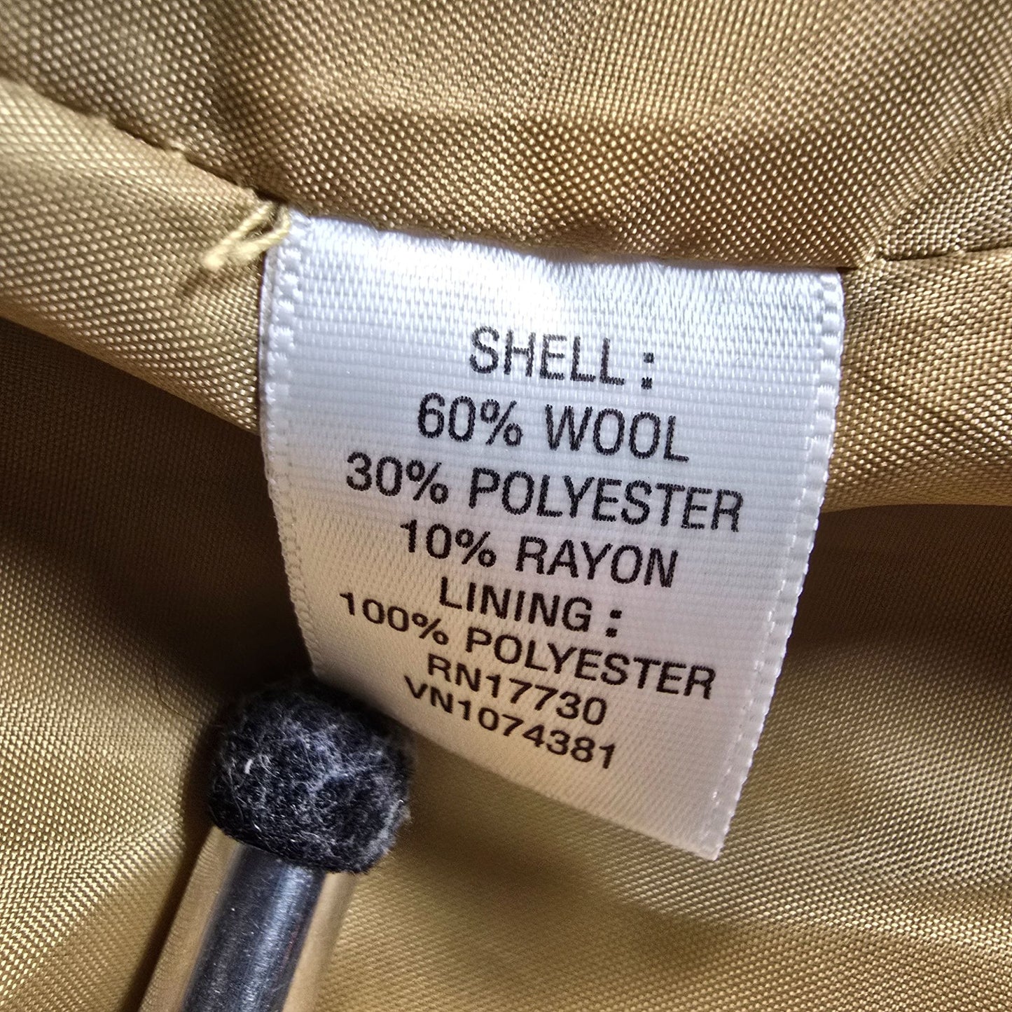 2010s Mossimo Women's Wool-Blend Mustard Green Double-Breasted Short Coat (M)