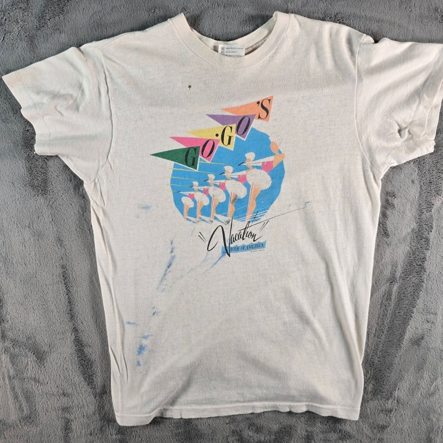 Vintage 1980s Go-Gos Vacation/Doobie Bros. Farewell Tour Test Print T-Shirt (S)