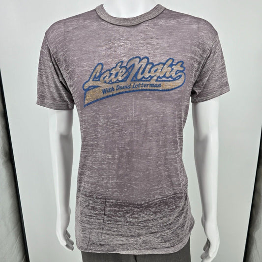 Thrashed Vintage 1980s Paper Thin "Late Night with David Letterman" T-Shirt (M)
