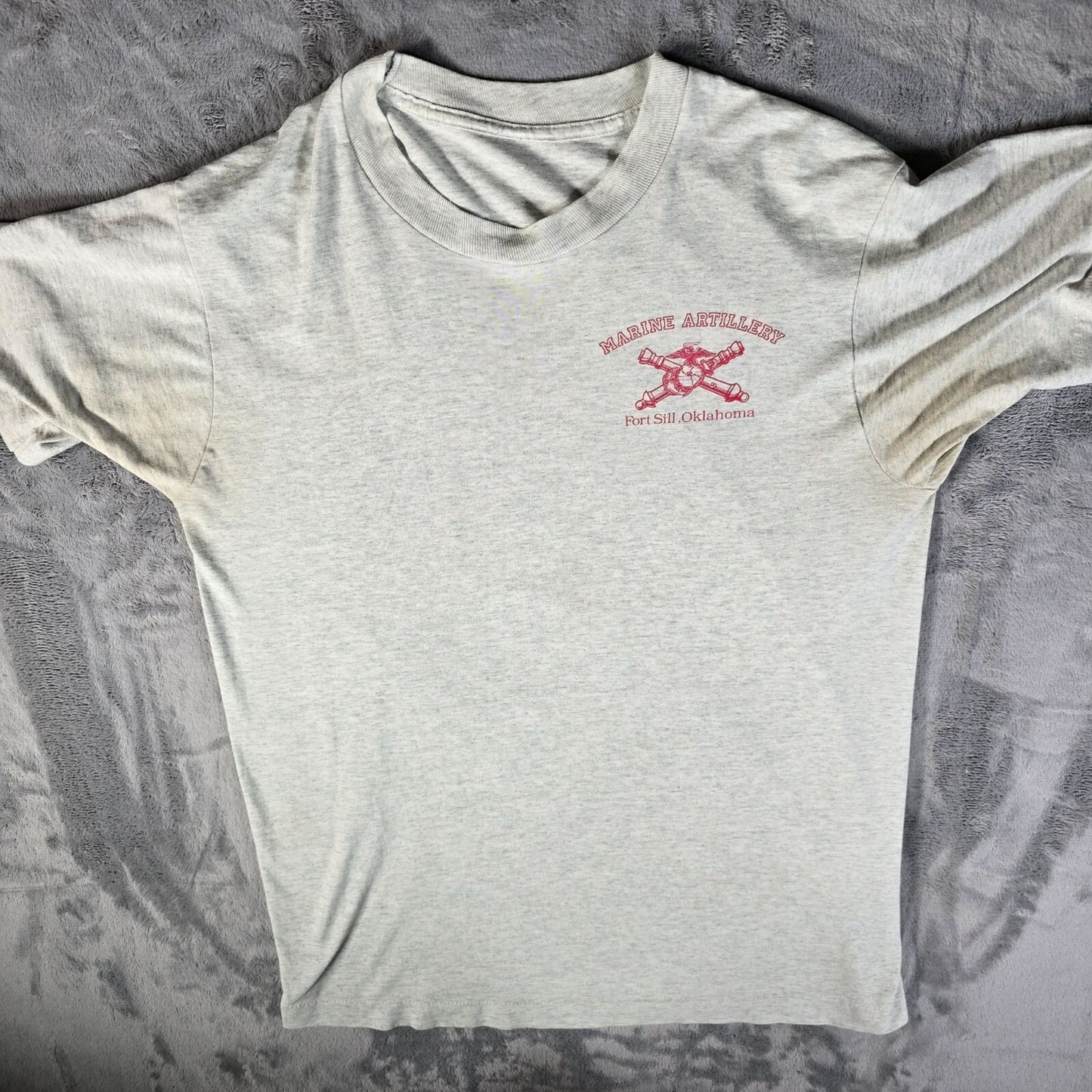 Distressed Vintage 1990s Marine Artillery Fort Sill, Oklahoma T-Shirt (M/L)