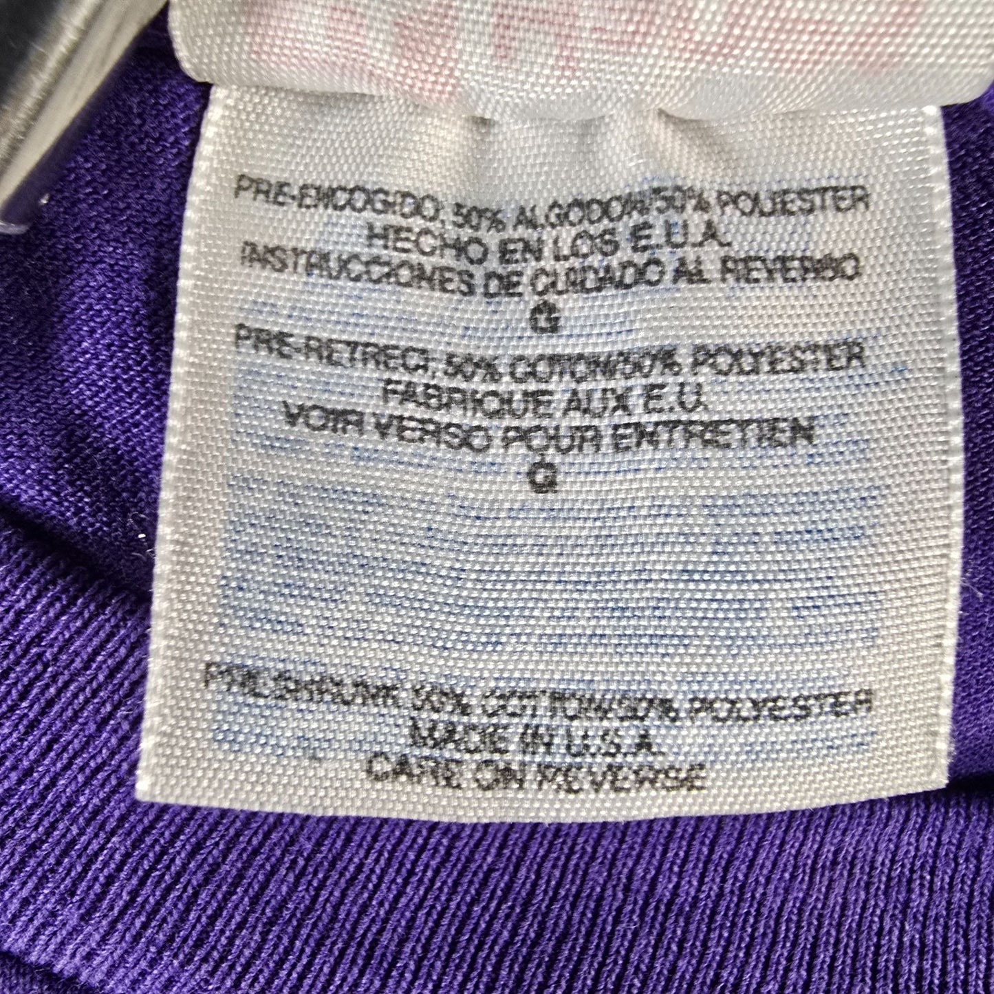 Vintage 1995 Hanes Purple DIY Cropped "Be A Hero" Brentwood T-Shirt (L)