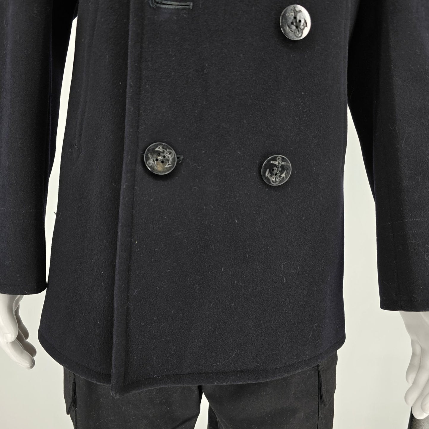 Vintage 1962 U.S. Navy Midnight Blue Double-Breasted Melton Wool Peacoat (S)