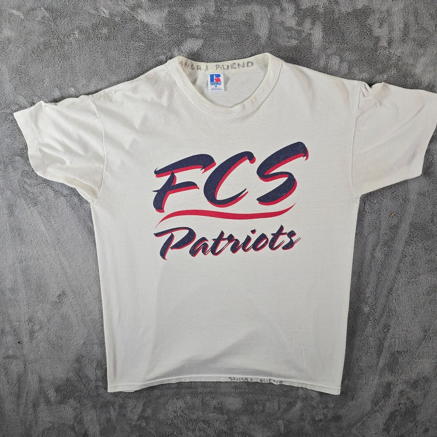 Vintage 1990s Russell Athletic Florida Christian School FCS Patriots T-Shirt (M)