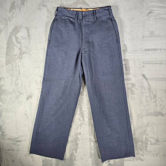 Vintage 1951 Korean War U.S Air Force Blue-84 Serge Virgin Wool Trousers (28x28)
