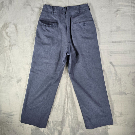 Vintage 1951 Korean War U.S Air Force Blue-84 Serge Virgin Wool Trousers (28x28)