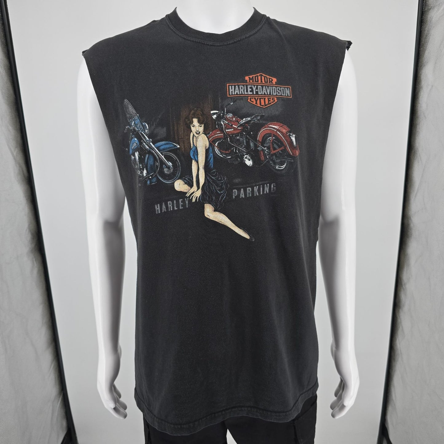 2000s Harley-Davidson Bedford Heights/Cleveland Ohio Cut-Off Muscle T-Shirt -M/L