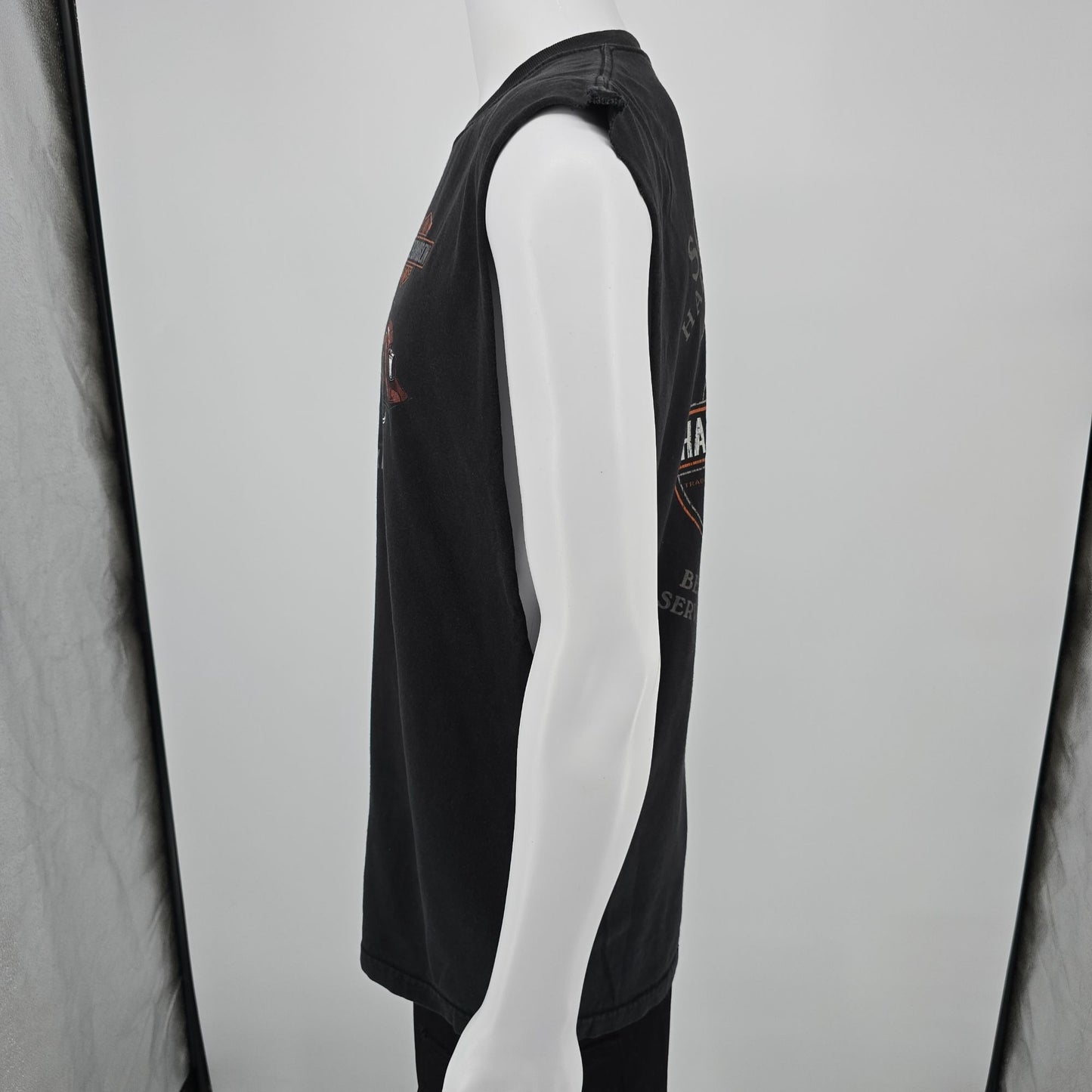 2000s Harley-Davidson Bedford Heights/Cleveland Ohio Cut-Off Muscle T-Shirt -M/L