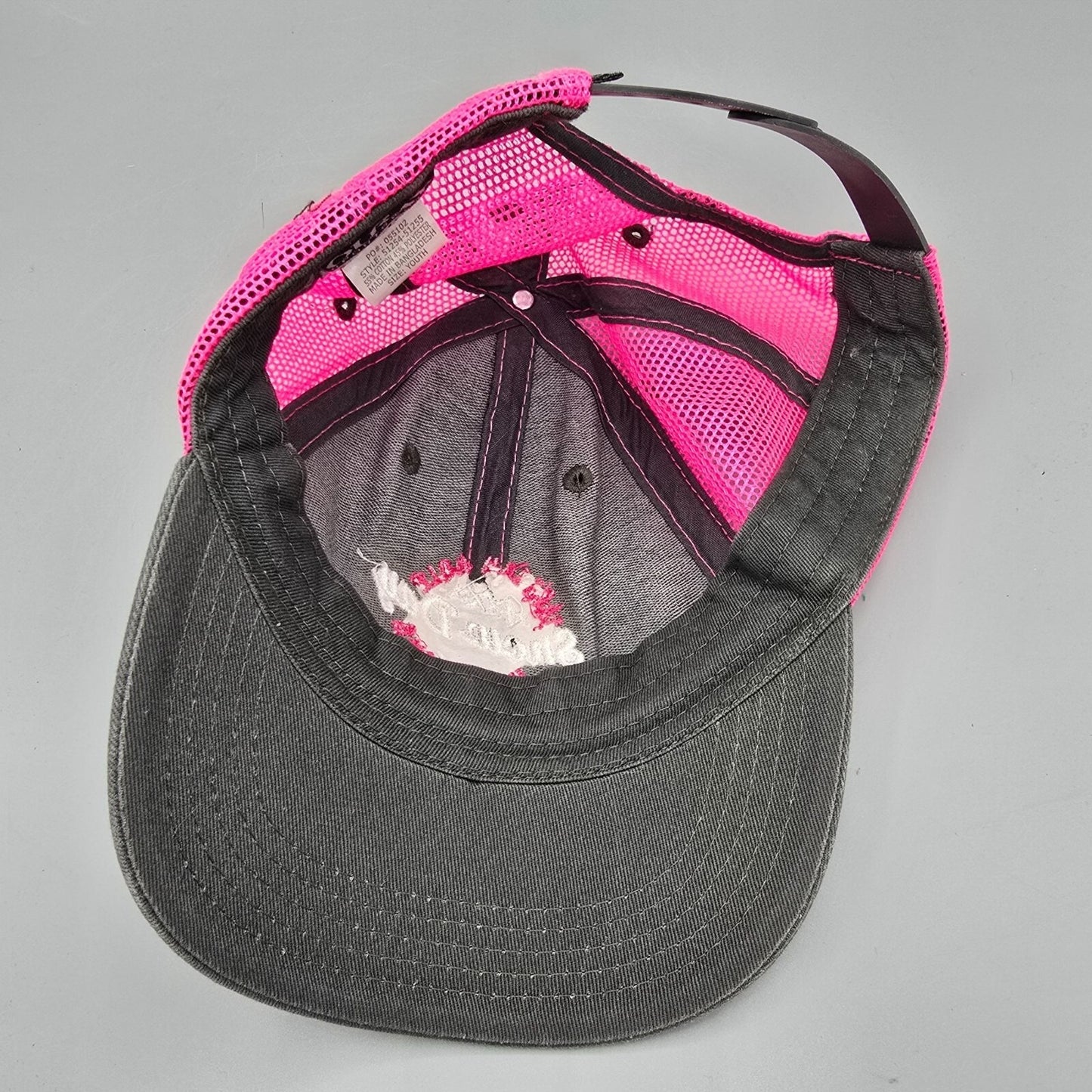 Jackson Hole Snow Day Wyoming '14 Gray and Pink Ouray Youth Sideline Mesh Cap