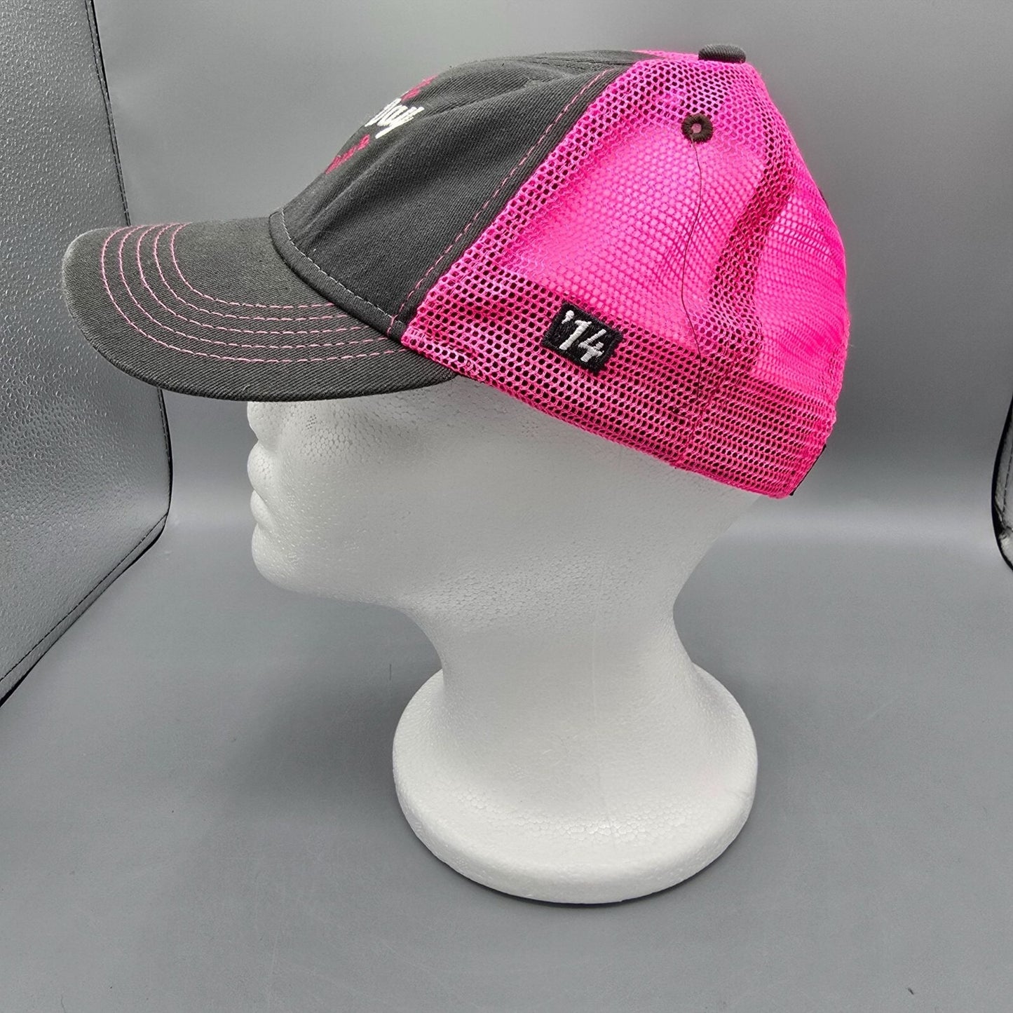 Jackson Hole Snow Day Wyoming '14 Gray and Pink Ouray Youth Sideline Mesh Cap
