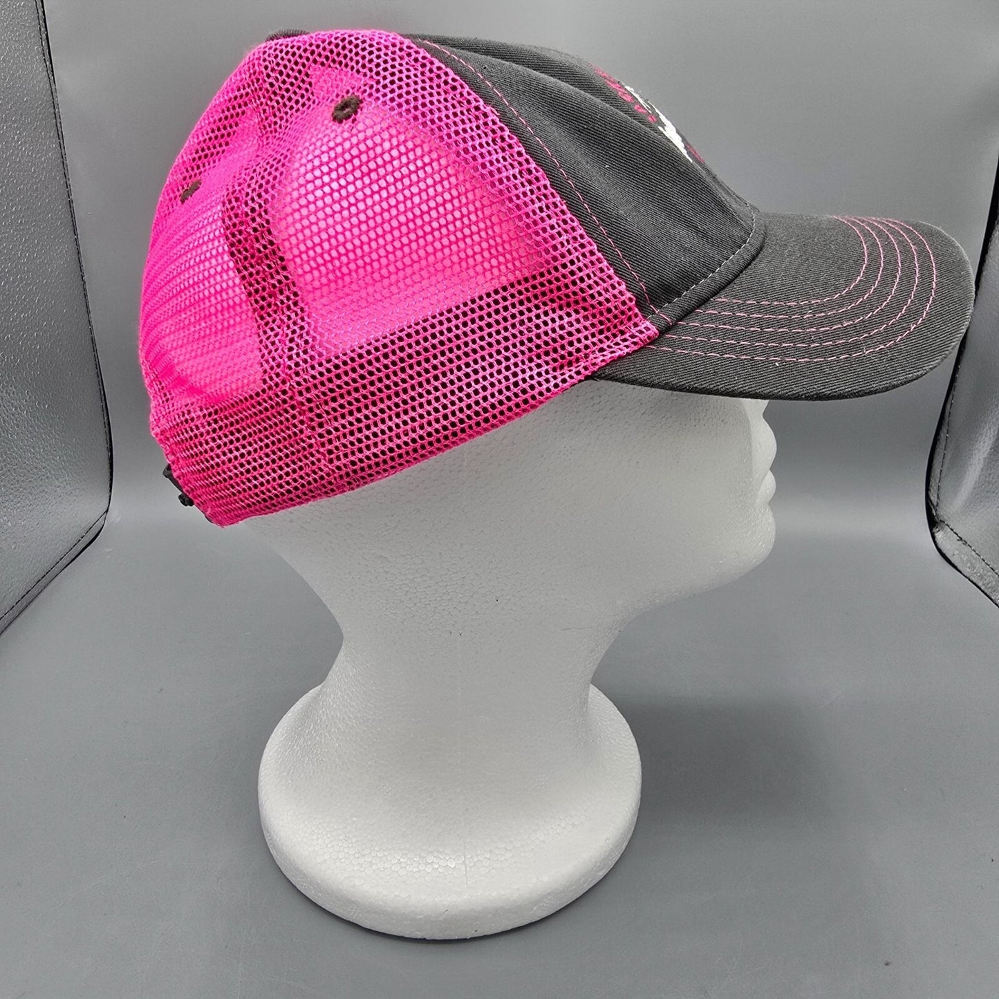 Jackson Hole Snow Day Wyoming '14 Gray and Pink Ouray Youth Sideline Mesh Cap