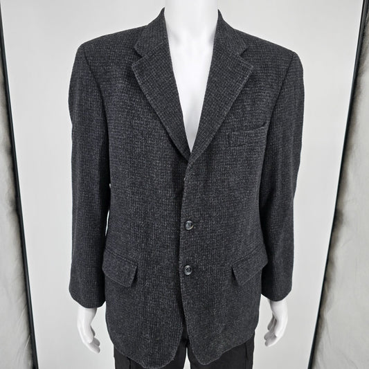 Vintage Y2K Barrington Wool/Camelhair Blend Textured Charcoal Sports Coat (40S)